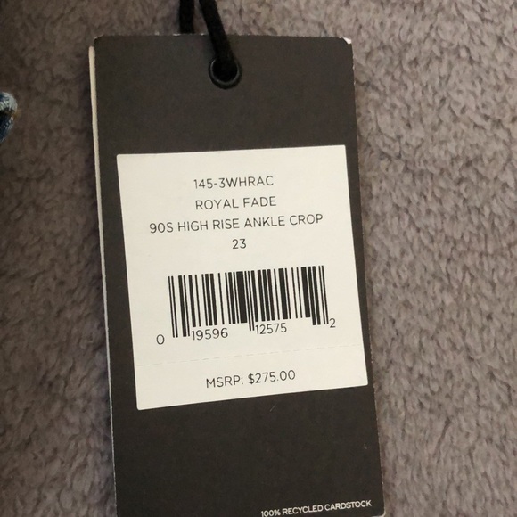 Re/Done 90s Extra Stretch High Rise Ankle Crop Royal Fade 23 - Picture 4 of 15